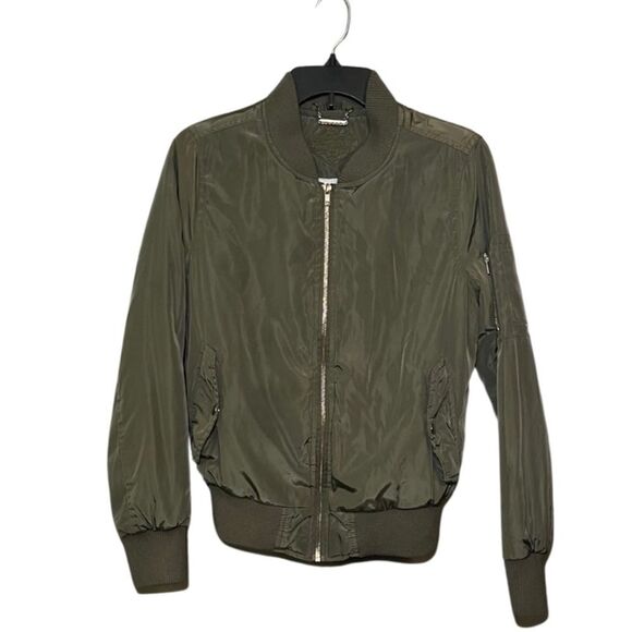 Jou Jou Cropped Full Zip Bomber Cropped Jacket Size Medium - Picture 1 of 5